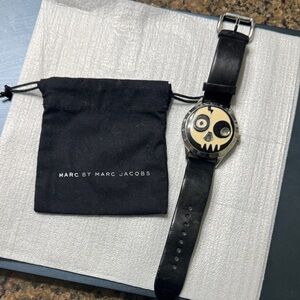 Marc by Marc Jacobs Black and Cream Skull watch